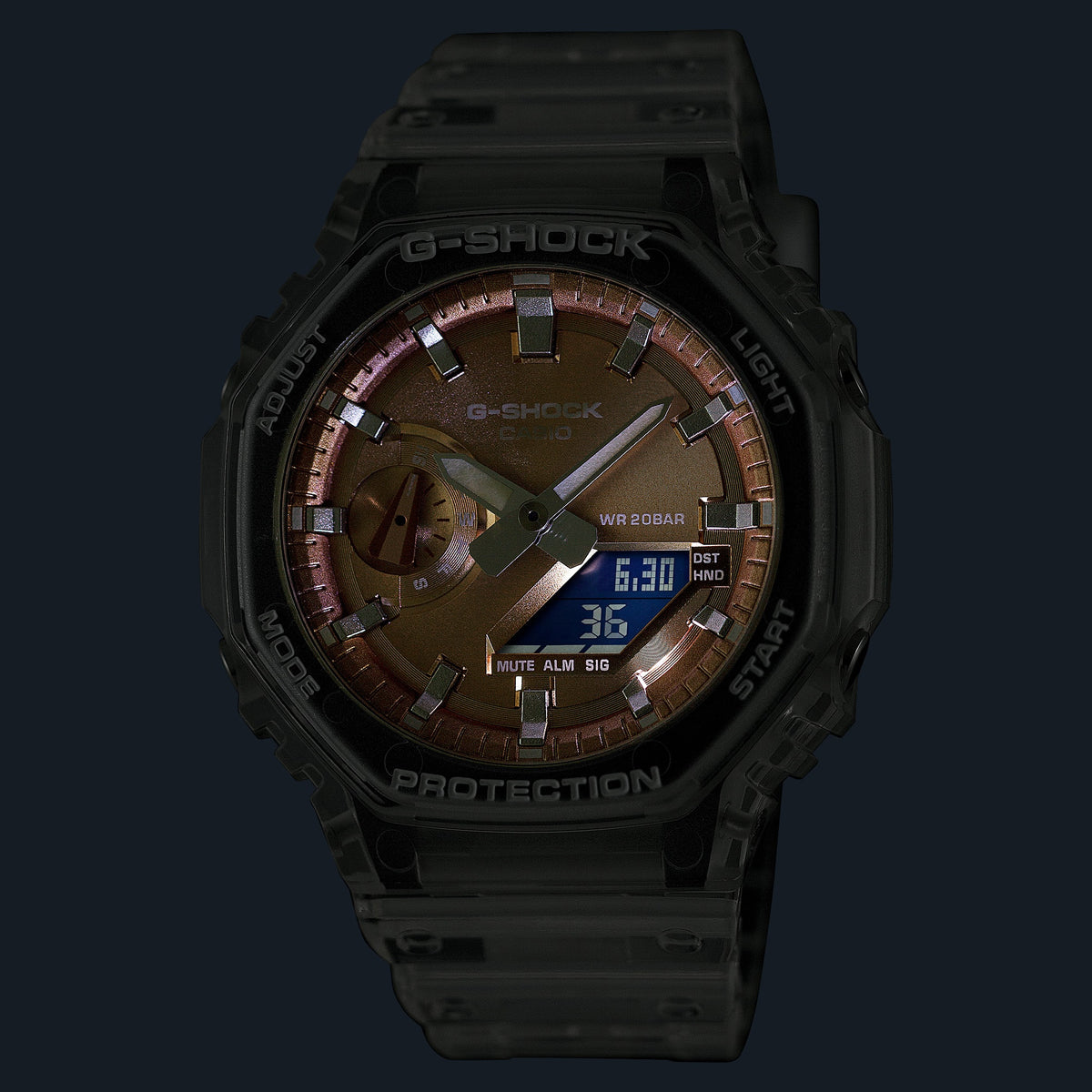 CASIO G-SHOCK BRIGHT METALLIC - ROSE GOLD GA-2100BM-7A5ER