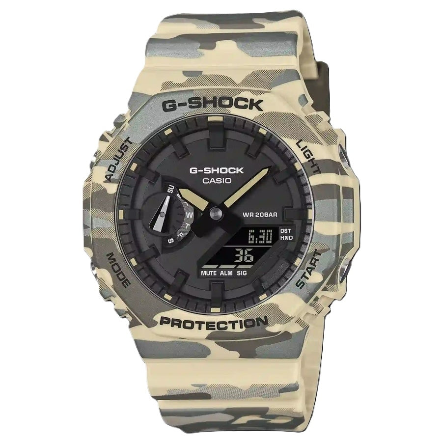 CASIO G-SHOCK OAK - BRŪNĀ KAMUFLĀŽAS SĒRIJA ***JAUNUMS!*** GA-2100CM-5AER