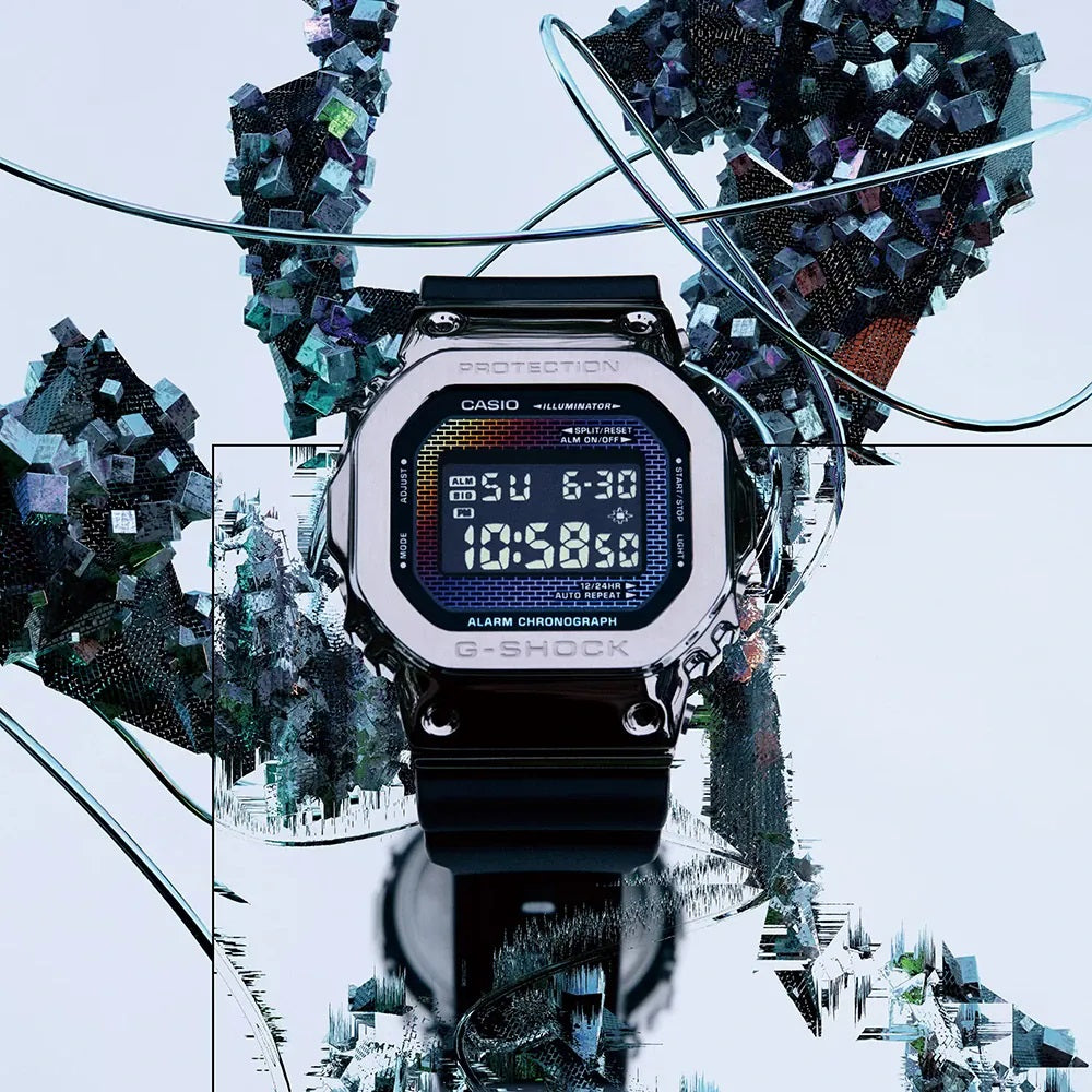 CASIO G-SHOCK THE ORIGIN METAL COVERED — СЕРИЯ RAINBOW BRICK WALL GM-5600RW-1ER