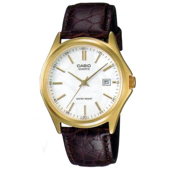 CASIO COLLECTION DATE LEATHER - WHITE MTP-1183Q-7ADF