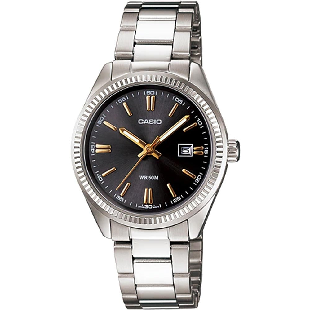 CASIO COLLECTION DATE - BLACK, GOLD INDEXES MTP-1302D-1A2VDF