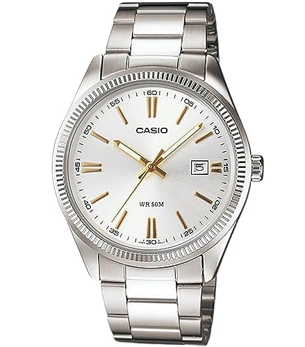 CASIO COLLECTION DATE - SILVER, GOLD INDEXES MTP-1302D-7A2VDF