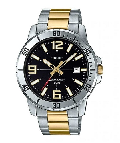 CASIO SPORT COLLECTION DIVER 50M ДВУХЦВЕТНЫЕ - ЧЕРНЫЙ MTP-VD01SG-1BVUDF