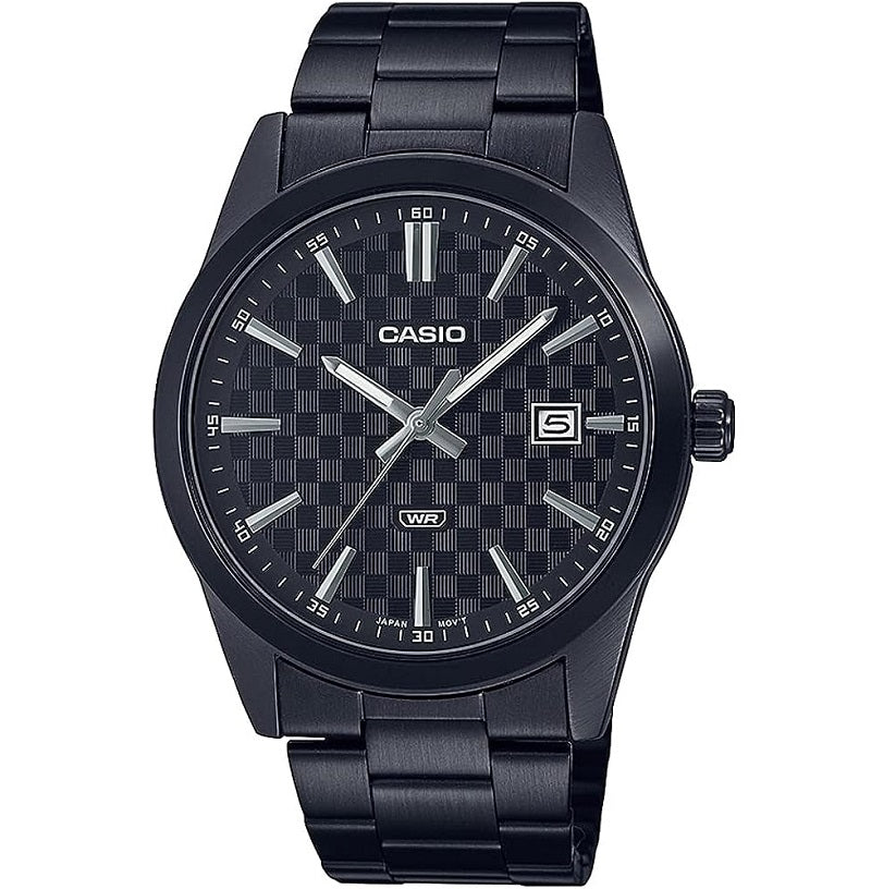 CASIO COLLECTION DATE - CARBON LOOK - BLACK MTP-VD03B-1AUDF