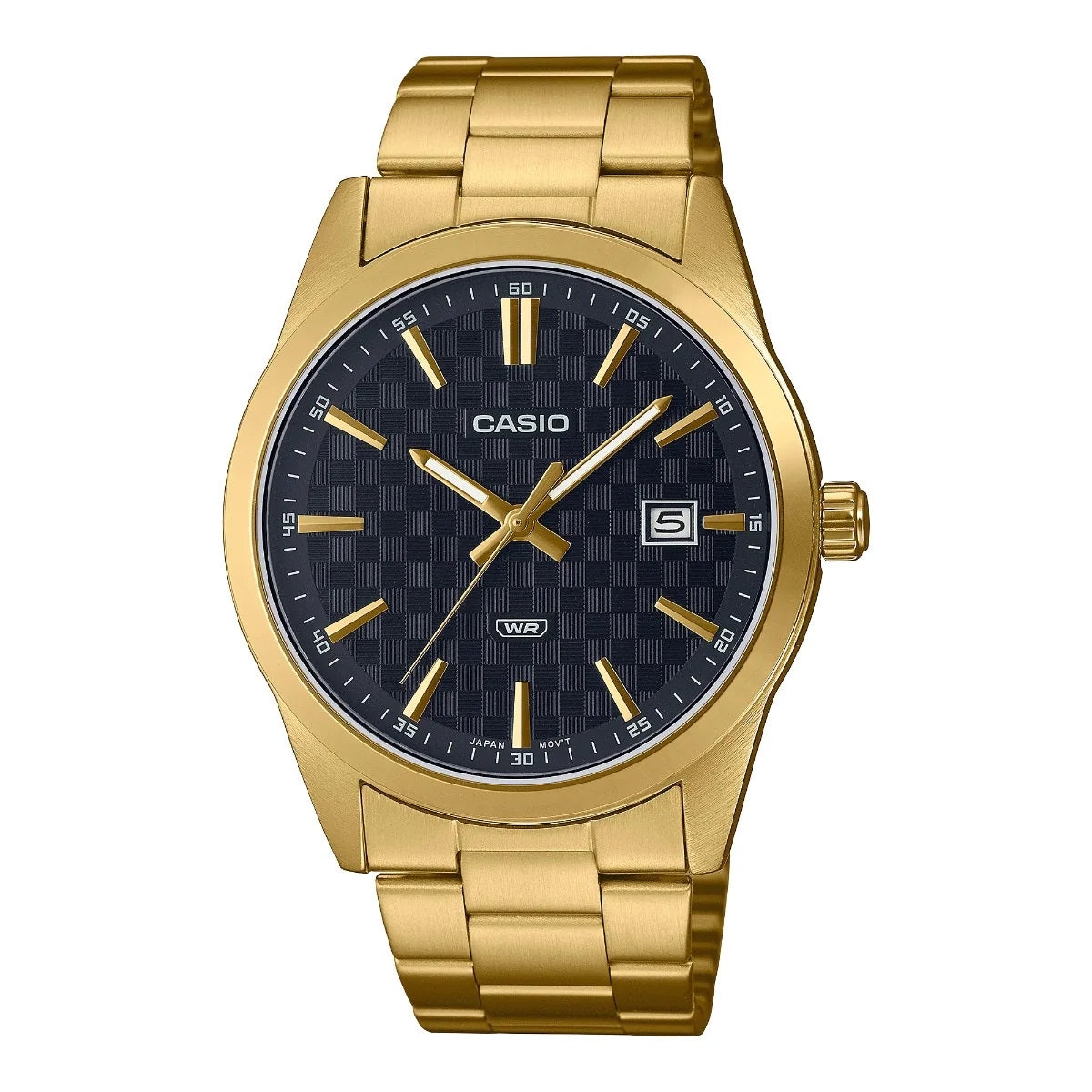 CASIO COLLECTION DATE GOLD - CARBON LOOK - BLACK MTP-VD03G-1AUDF