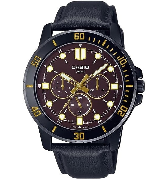 CASIO COLLECTION DIVER DAUDZFUNKCIONĀLS MELNS - BRŪNS MTP-VD300BL-5EUDF