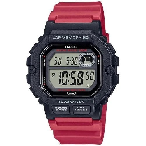 CASIO SPORT ILLUMINATOR LAP MEMORY 60 - RED WS-1400H-4AVCF