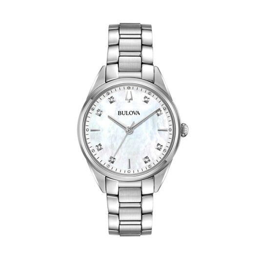 BULOVA Stainless Steel CLASSIC SUTTON MOP DIAMONDS LADIES' 96P199