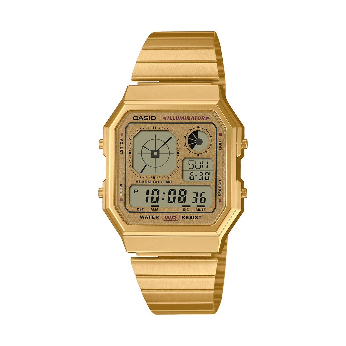 CASIO VINTAGE RETRO FUTURE EDGY KOLEKCIJA - PILNĪBĀ ZELTĪTS A130WEG-9AEF