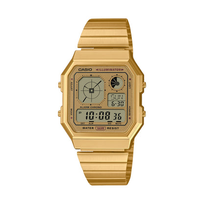 CASIO VINTAGE RETRO FUTURE EDGY KOLEKCIJA - PILNĪBĀ ZELTĪTS A130WEG-9AEF