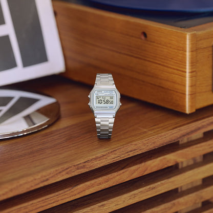 CASIO VINTAGE ICONIC — СЕРО-БЕЛАЯ A158WEA-7EF