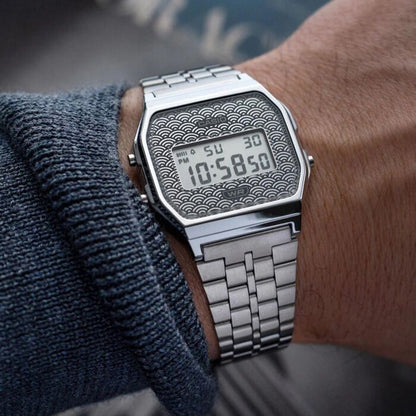 CASIO VINTAGE ICONIC - TRADITIONAL SEIGAIHA PATTERN Limited Edition - GREY A159WEVJ-7ER
