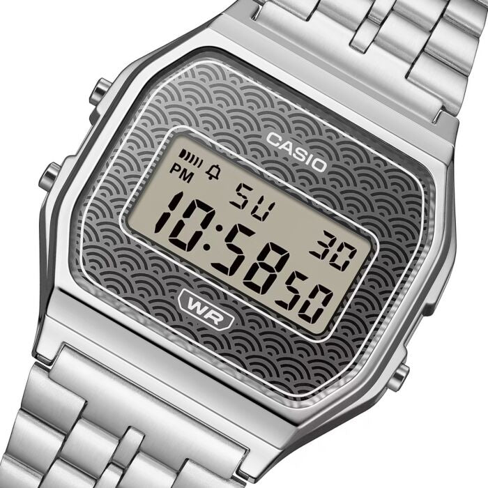 CASIO VINTAGE ICONIC - TRADITIONAL SEIGAIHA PATTERN Limited Edition - GREY A159WEVJ-7ER