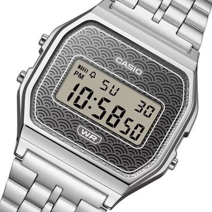 CASIO VINTAGE ICONIC - TRADITIONAL SEIGAIHA PATTERN Limited Edition - GREY A159WEVJ-7ER