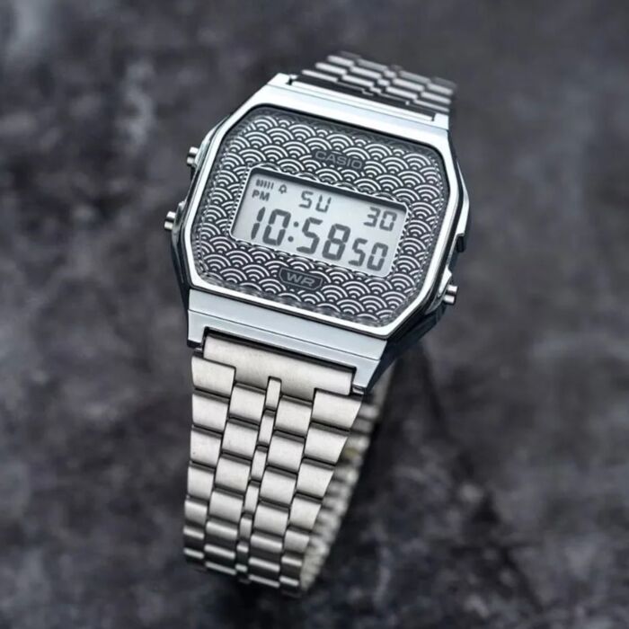 CASIO VINTAGE ICONIC - TRADITIONAL SEIGAIHA PATTERN Limited Edition - GREY A159WEVJ-7ER