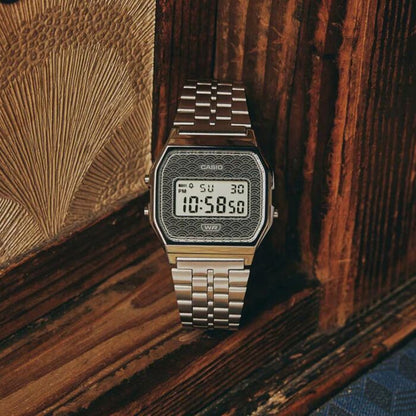 CASIO VINTAGE ICONIC - TRADITIONAL SEIGAIHA PATTERN Limited Edition - GREY A159WEVJ-7ER