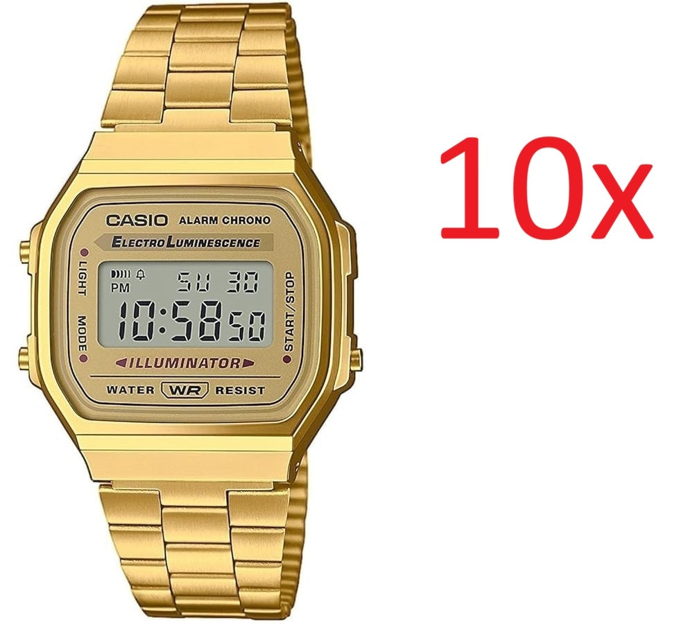 CASIO VINTAGE ICONIC - VISS ZELTĀ - KOMPLEKTS 10 GAB. A168WG-9EF_10