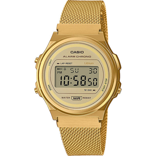 CASIO VINTAGE ROUND - GOLD MESH A171WEMG-9AEF