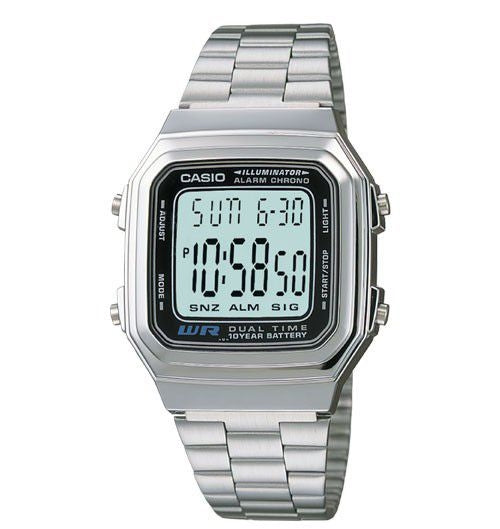 CASIO VINTAGE ILLUMINATOR 10 ЛЕТ БАТАРЕЯ ДВОЙНОЕ ВРЕМЯ A178WA-1ADF