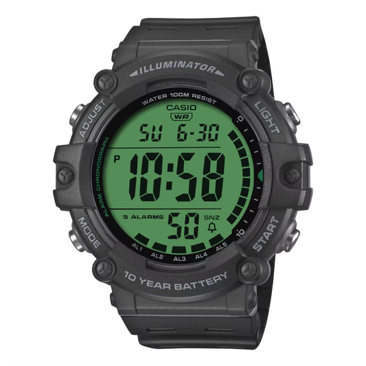 CASIO SPORT DIVER - ILLUMINATOR WORLDTIME 10 YEARS BATTERY - COLOR SERIE - BLACK AE-1500WHC-1AVEF