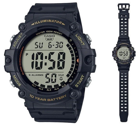 CASIO SPORT ILLUMINATOR WORLDTIME - Увеличенный ремешок AE-1500WHX-1AVDF