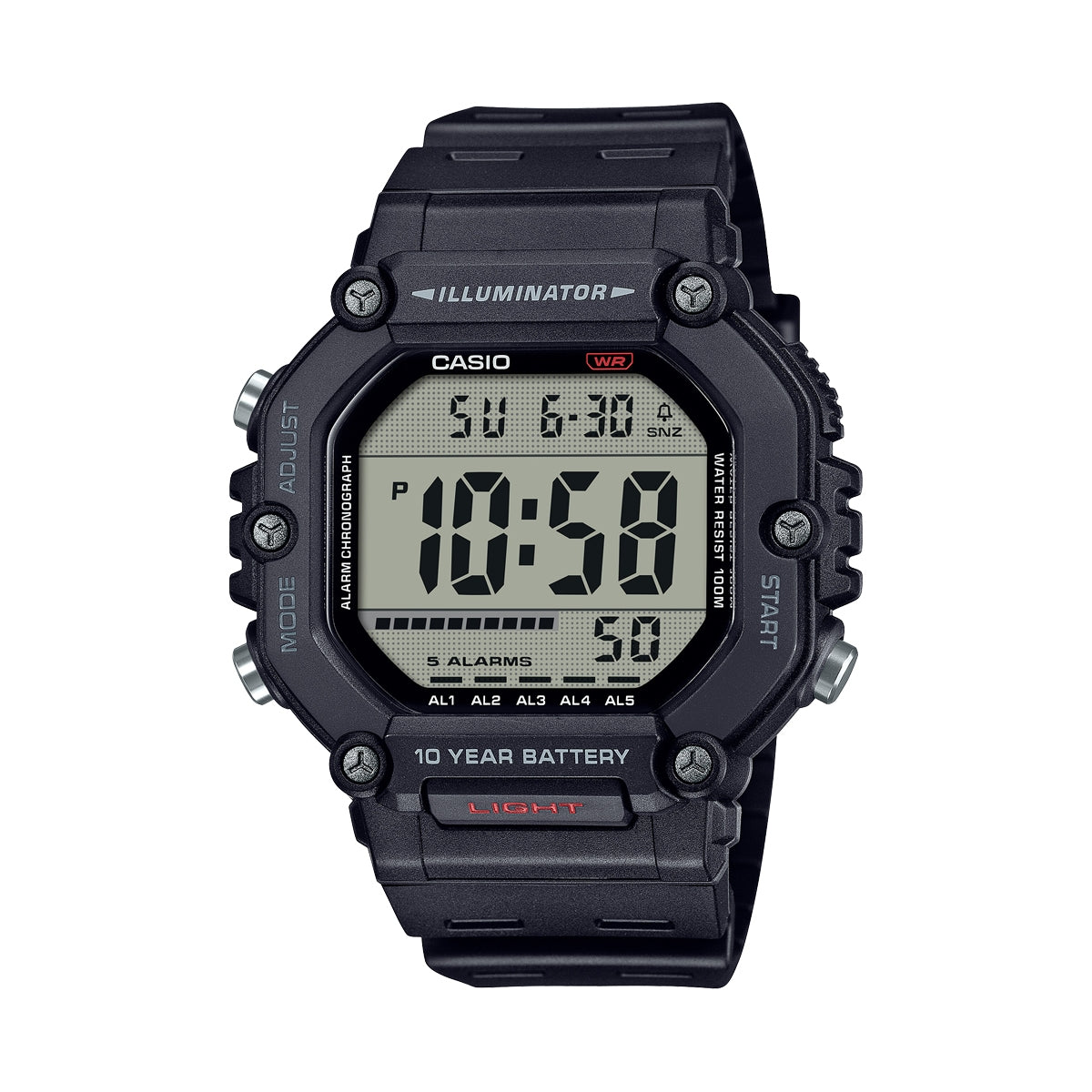 CASIO SPORT COLLECTION OVERSIZE, АККУМУЛЯТОР НА 10 ЛЕТ – ЧЕРНЫЕ AE-1600H-1AVEF