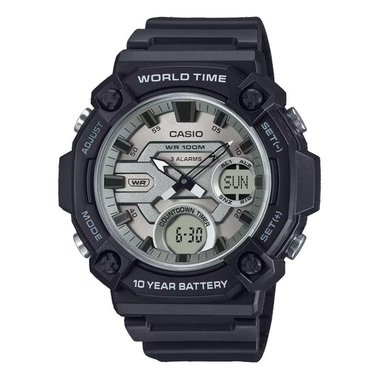 CASIO SPORT LIELGABARĪTA 10 GADU BATERIJA - SUDRABA AEQ-120W-7AVDF
