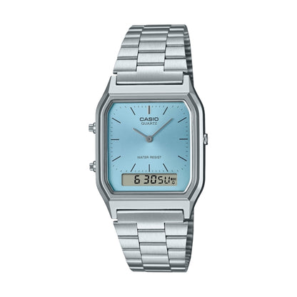 CASIO VINTAGE EDGY COLLECTION SUNRAY CIPFERBLATS – GAIŠI ZILS AQ-230A-2A1MQYES