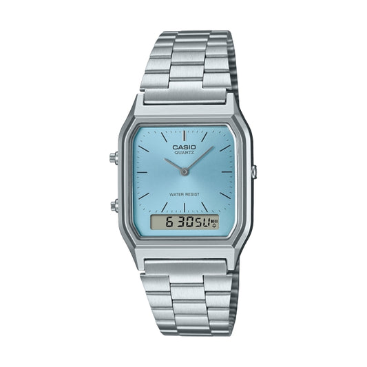 CASIO VINTAGE EDGY COLLECTION SUNRAY CIPFERBLATS – GAIŠI ZILS AQ-230A-2A1MQYES