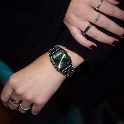 CASIO VINTAGE EDGY COLLECTION SUNRAY CIPFERBLATS - ZAĻŠ SŪNAS AQ-230A-3AMQYES