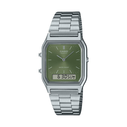 CASIO VINTAGE EDGY COLLECTION SUNRAY CIPFERBLATS - ZAĻŠ SŪNAS AQ-230A-3AMQYES