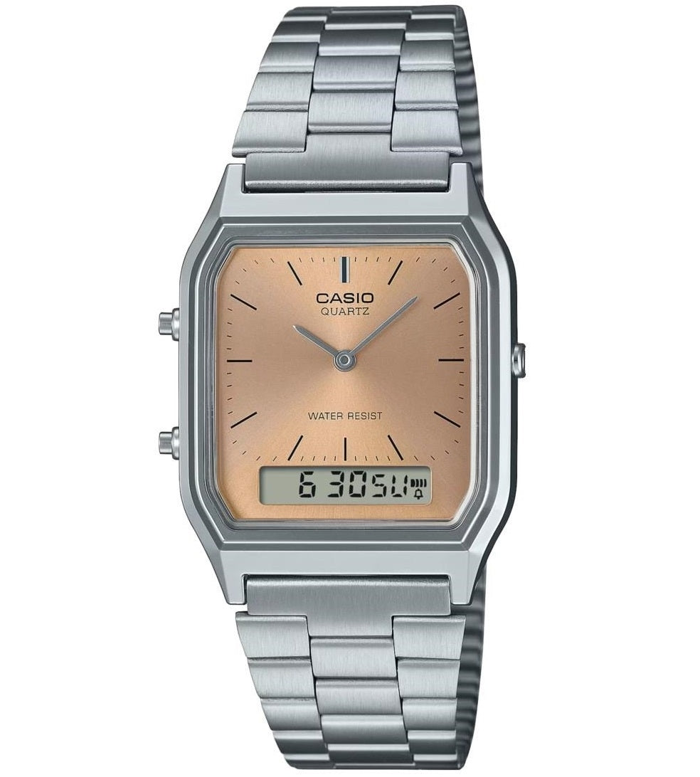 CASIO VINTAGE EDGY COLLECTION SUNRAY DIAL - PINK COPPER AQ-230A-4AMQYES