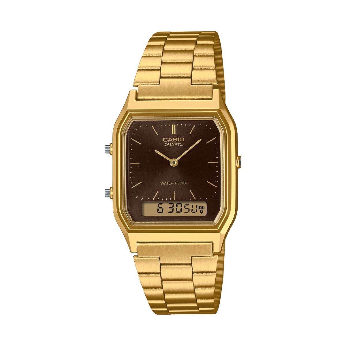 CASIO VINTAGE EDGY COLLECTION SUNRAY DIAL, ЗОЛОТО - ЧЁРНЫЙ AQ-230GA-5AMQYES