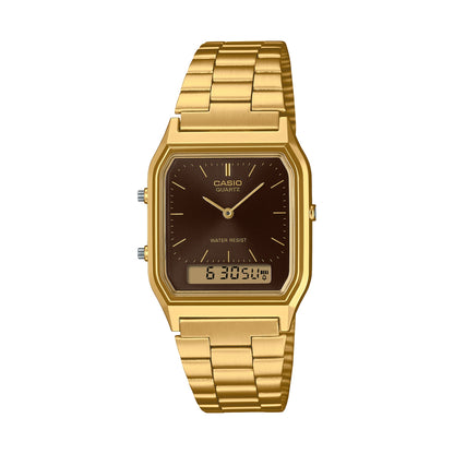 CASIO VINTAGE EDGY COLLECTION SUNRAY DIAL, ЗОЛОТО - ЧЁРНЫЙ AQ-230GA-5AMQYES