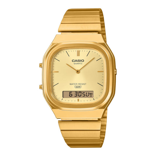 CASIO VINTAGE EDGY ROUNDED SQUARE - GOLD AQ-240EG-9AEF