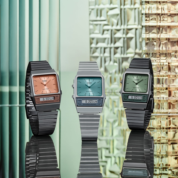 CASIO VINTAGE EDGY COLLECTION - AQUA GREEN AQ-800EC-2AEF