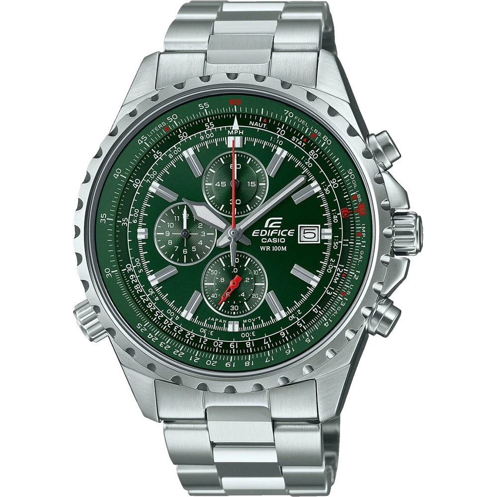 CASIO EDIFICE SLIDE RULE XL CHRONO - ЗЕЛЕНЫЙ EF-527D-3AVUEF
