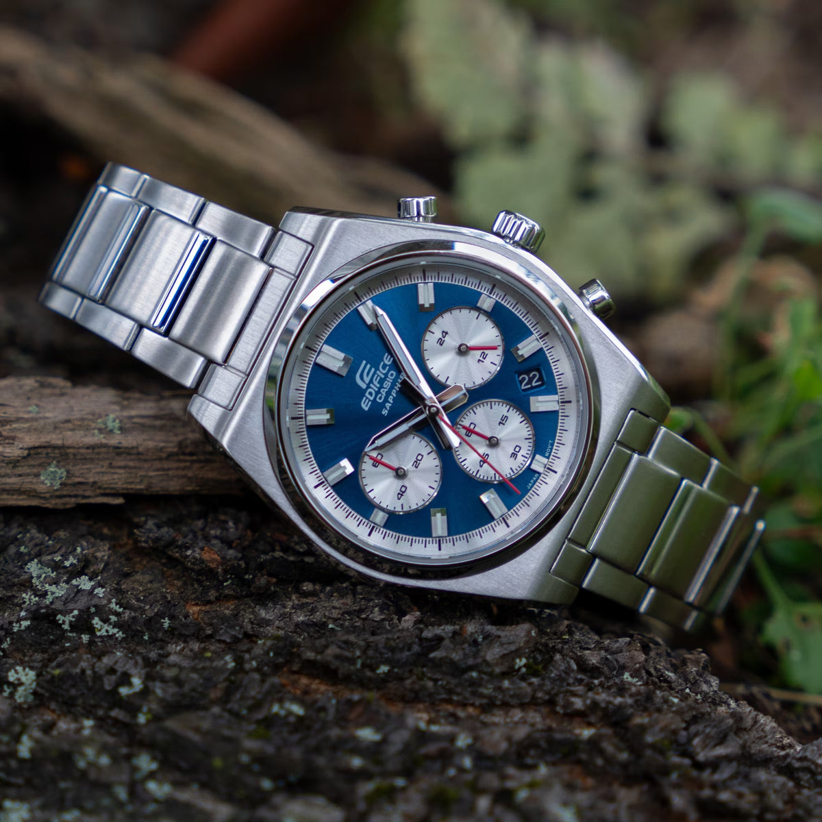 CASIO EDIFICE MOTORSPORT HRONOGRĀFS ZILS EFB-730D-2AVUEF