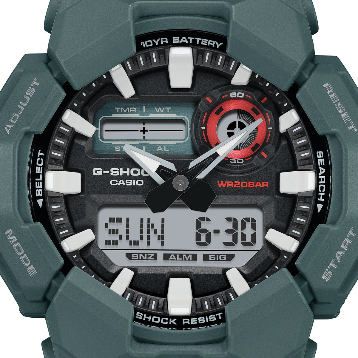 CASIO G-SHOCK NEW RUGGED BASIC analogais-digitālais pulkstenis ar 10 gadu bateriju GA-010-2AER