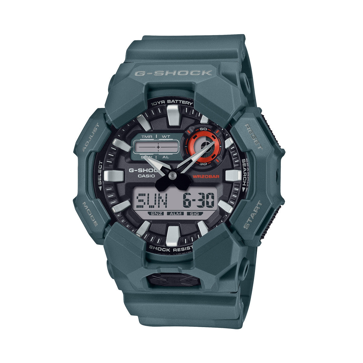 CASIO G-SHOCK NEW RUGGED BASIC analogais-digitālais pulkstenis ar 10 gadu bateriju GA-010-2AER