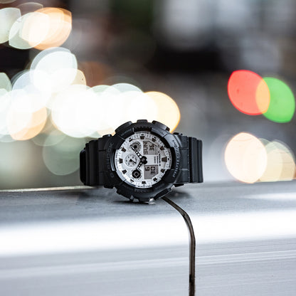 CASIO G-SHOCK OVERSIZE - BLACK AND BRILLIANT WHITE SERIE GA-100WD-1AER
