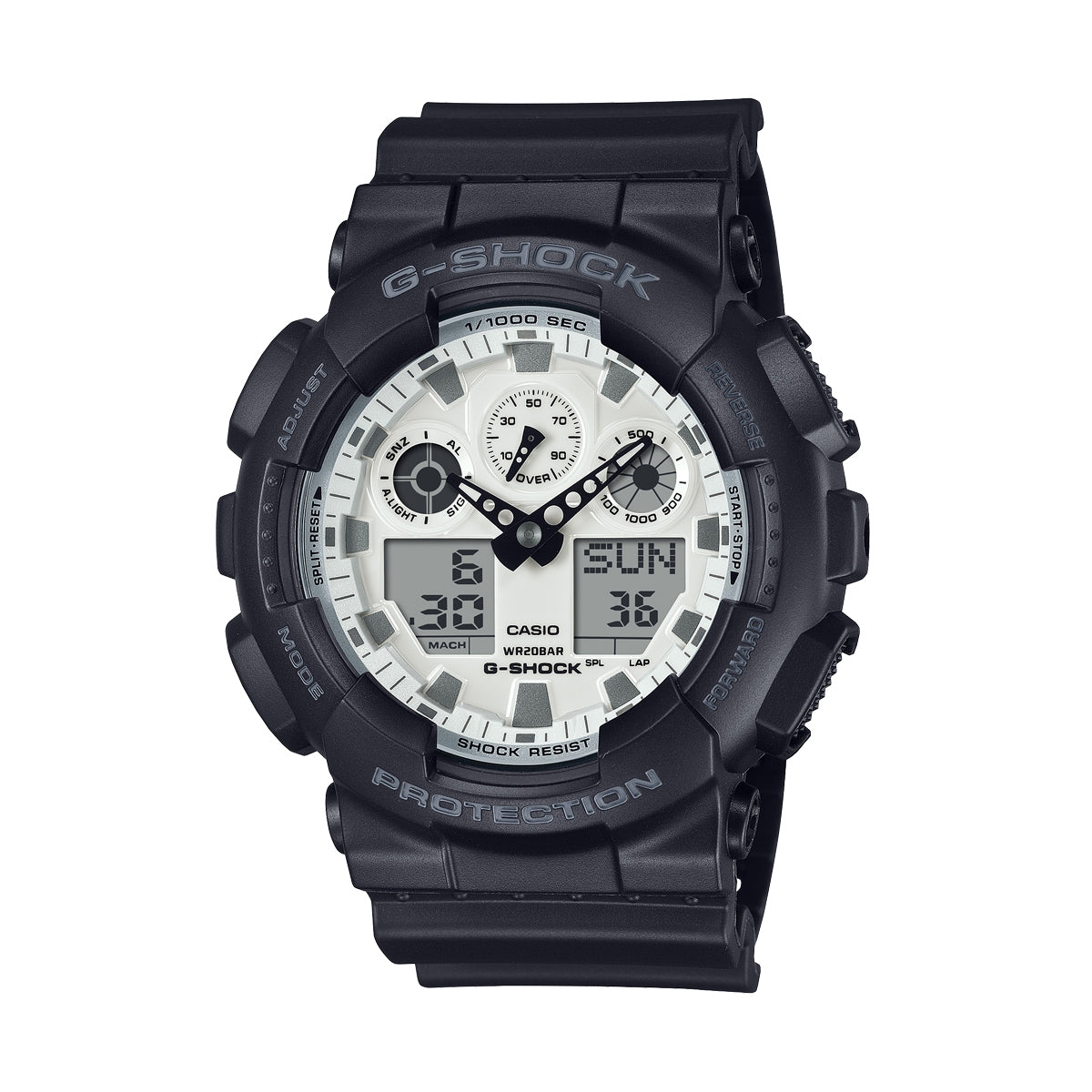 CASIO G-SHOCK OVERSIZE - BLACK AND BRILLIANT WHITE SERIE GA-100WD-1AER