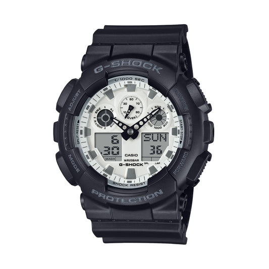 CASIO G-SHOCK OVERSIZE - MELNA UN SPOŽI BALTA SĒRIJA GA-100WD-1AER