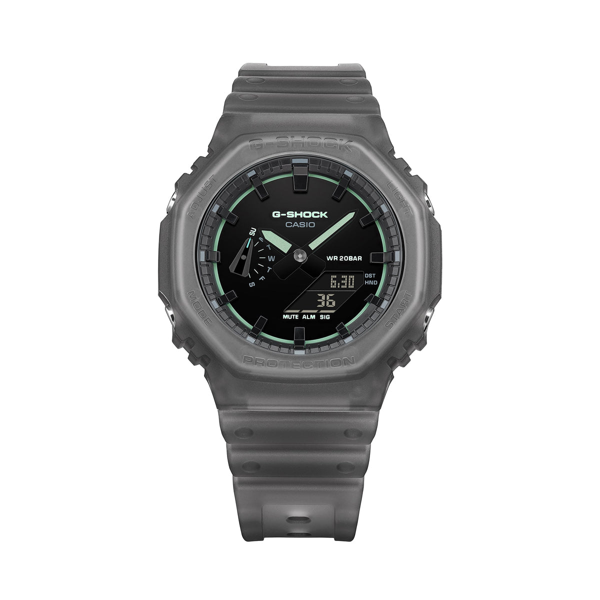 CASIO G-SHOCK OAK – SMOKE LIGHT SĒRIJA – MELNS ***JAUNUMS!*** GA-2100K-1AER