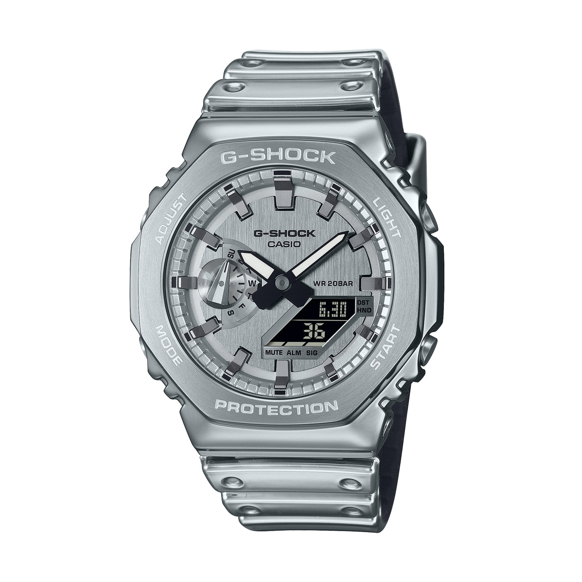 CASIO G-SHOCK OAK - СЕРИЯ FINE METALLIC - СЕРЕБРО GM-2100YM-8AER
