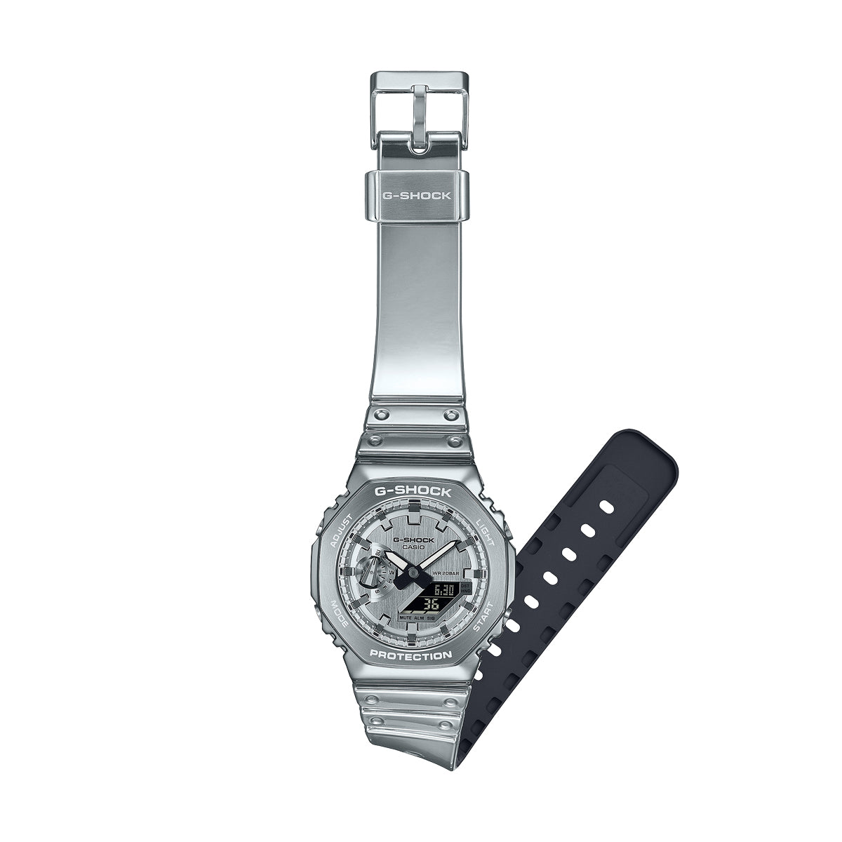 CASIO G-SHOCK OAK - СЕРИЯ FINE METALLIC - СЕРЕБРО GM-2100YM-8AER