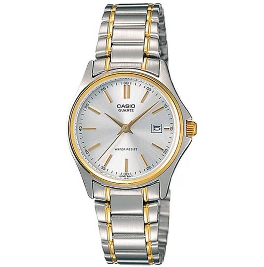 CASIO COLLECTION LADY DATE STEEL-GOLD - ARGENTÈE GOLD INDEXES LTP-1183G-7ADF