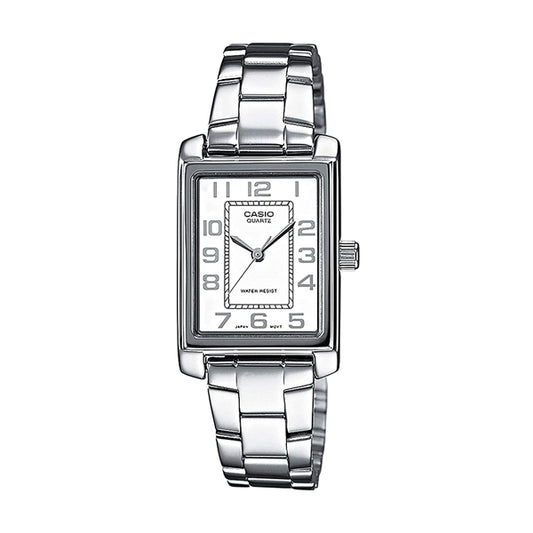 CASIO COLLECTION TANK, SILVER- WHITE LTP-1234PD-7BEG