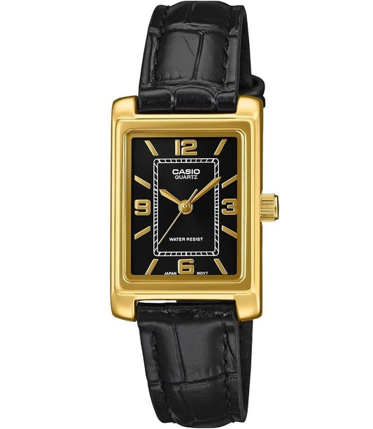 CASIO COLLECTION TANK, КОЖАНЫЙ РЕМЕШОК - ЗОЛОТОЙ LTP-1234PGL-1AEF