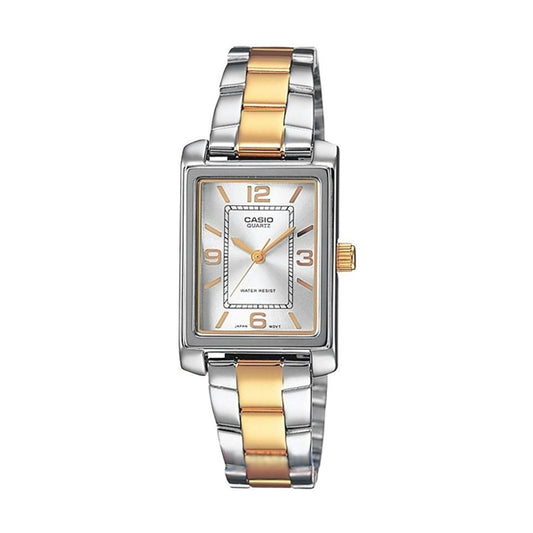 CASIO COLLECTION TANK, СТАЛЬ И ЗОЛОТО - ARGENTEE LTP-1234PSG-7AEG